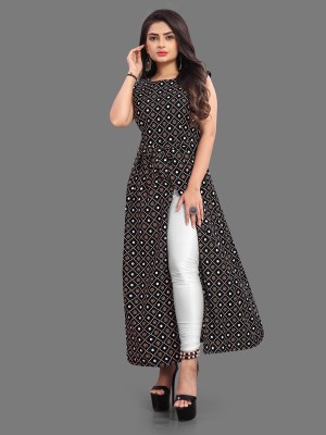 Westernress Women Printed A-line Kurta(Black, White, Brown)