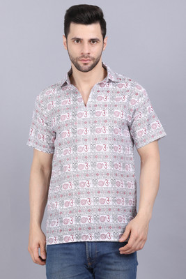 KIPEKEE Men Printed Straight Kurta(White, Grey, Maroon)