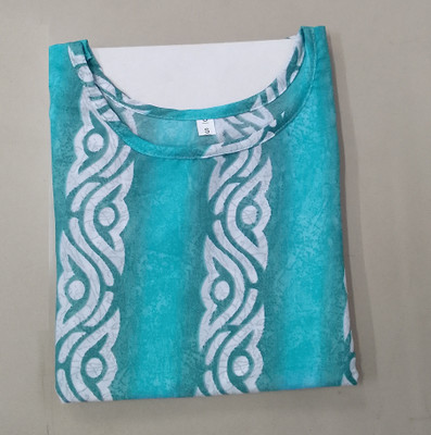 RD Collection Women Printed Straight Kurta(Blue, White)
