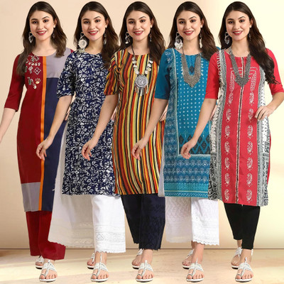 1 Stop Fashion Women Printed Ethnic Dress Kurta(Multicolor)