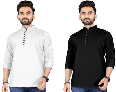 TRUST OUS Men Solid Straight Kurta(Multicolor)