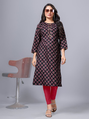 SimpliEthnic Women Self Design Straight Kurta(Multicolor)