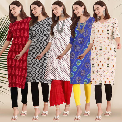 1 Stop Fashion Women Printed A-line Kurta(Multicolor)