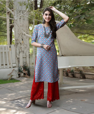 1 Stop Fashion Women Printed A-line Kurta(Multicolor)