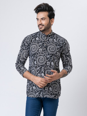 Rainbow Cloths Men Printed Straight Kurta(Multicolor)