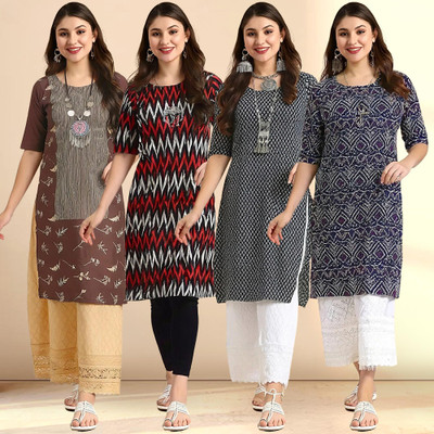 1 Stop Fashion Women Printed A-line Kurta(Multicolor)