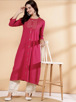 PP PRODUCTIONS Women Printed A-line Kurta(Red)