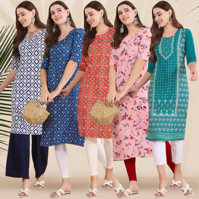 EthnicBasket Women Printed A-line Kurta(Multicolor)