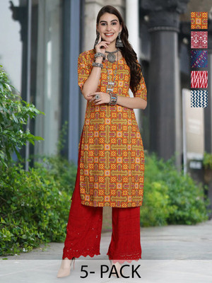 Moda Rapido Women Printed A-line Kurta(Multicolor)