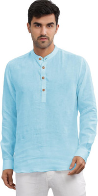 VIMASUTI Men Solid Straight Kurta(Light Blue)