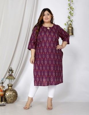 Swasti Women Printed Straight Kurta(Purple)