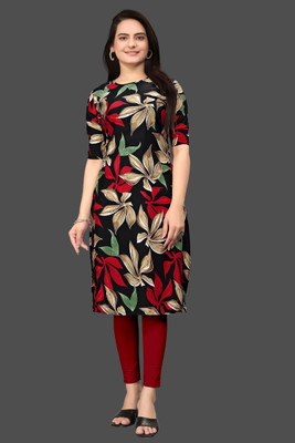 Tashvi Creation Women Printed Straight Kurta(Red)