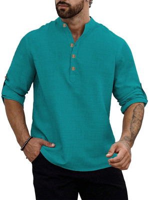 CROWNTAIL Men Solid Straight Kurta(Brown)
