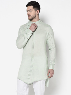 DEYANN Men Solid Straight Kurta(Light Green)
