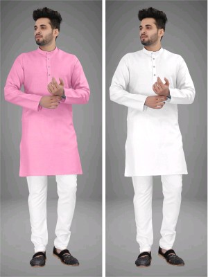 TRUST OUS Men Solid Straight Kurta(Multicolor)