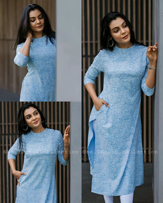 RAMDEVNOVELTYENTERPRISE Women Printed Straight Kurta(Multicolor)