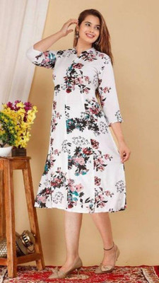 mk creation Women Printed Anarkali Kurta(Multicolor)