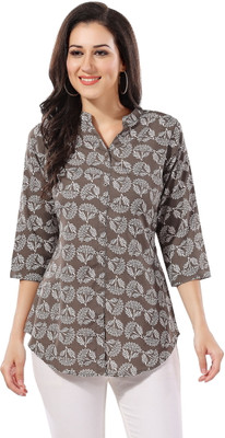 Meher Impex Women Printed A-line Kurta(Brown)