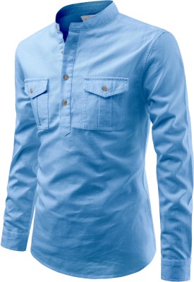 Vida Loca Men Solid Straight Kurta(Light Blue)