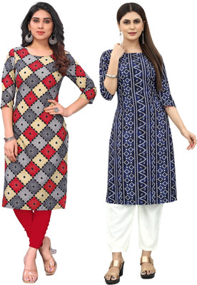 MARIDI FASHION Women Self Design Straight Kurta(Multicolor)