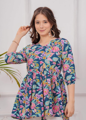 Arisu Creation Women Floral Print Flared Kurta(Multicolor)