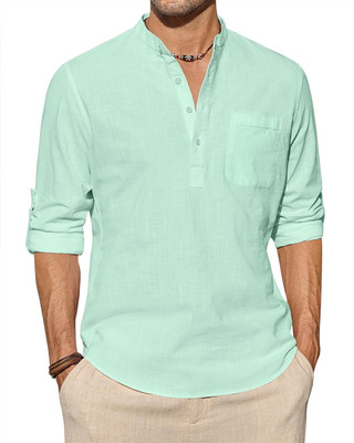 UNIFAV Men Solid Straight Kurta(Light Blue)