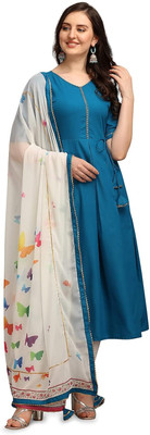 Bittu Fashion Anarkali Gown(Light Blue)