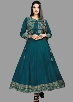 chhaaya fashion Anarkali Gown(Dark Blue)