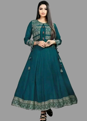 chhaaya fashion Anarkali Gown(Blue)