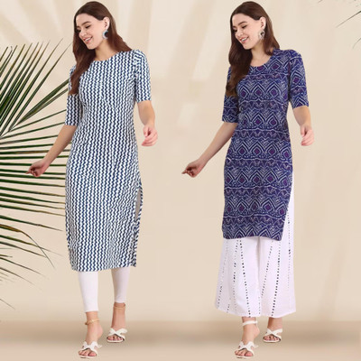 1 Stop Fashion Women Printed A-line Kurta(Multicolor)