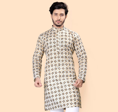 Nnc Men Printed Straight Kurta(Multicolor)