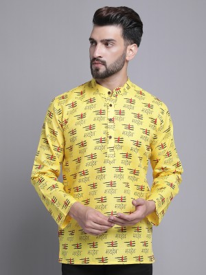 ARMAAN ETHNIC Men Printed Straight Kurta(Yellow)