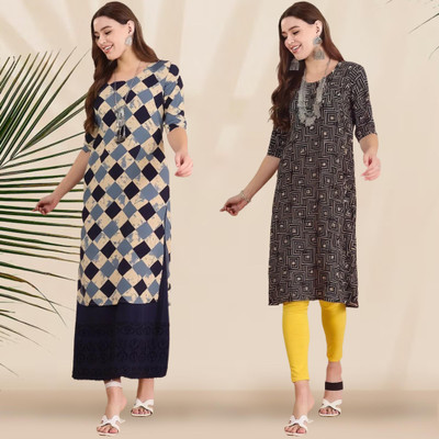 EthnicBasket Women Printed A-line Kurta(Multicolor)