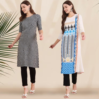 EthnicBasket Women Printed A-line Kurta(Multicolor)