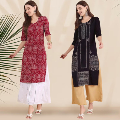 1 Stop Fashion Women Printed A-line Kurta(Multicolor)