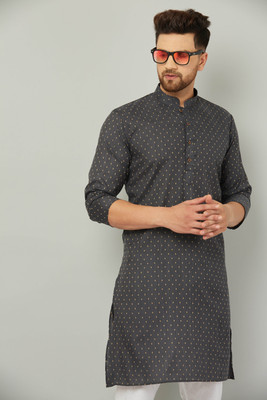 ARMAAN ETHNIC Men Self Design Straight Kurta(Grey)