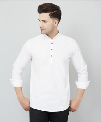 shyam enterprises Men Solid Straight Kurta(White)