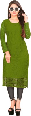 NISHU FASHION MART Women Self Design A-line Kurta(Green)