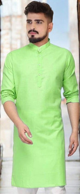 Rashmi Genz Men Printed Straight Kurta(Light Green)