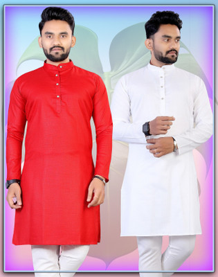 Flossy Men Solid Straight Kurta(Multicolor)