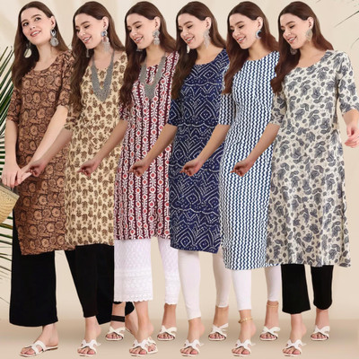 EthnicBasket Women Printed A-line Kurta(Multicolor)