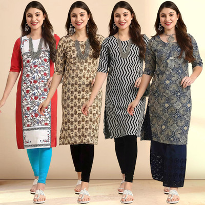 1 Stop Fashion Women Printed A-line Kurta(Multicolor)