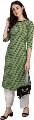 RISHITA CREATION Women Printed Straight Kurta(Green)