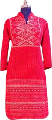 ANAMTAXTILE Women Embroidered A-line Kurta(Red)