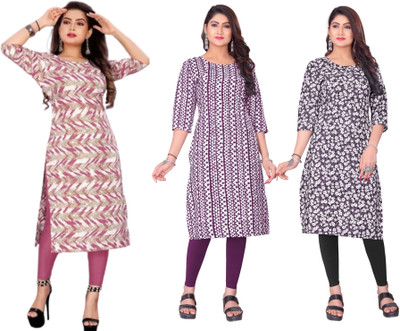 Dhruti Vaste Women Printed A-line Kurta(Multicolor)