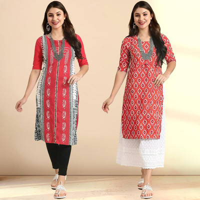 1 Stop Fashion Women Printed A-line Kurta(Multicolor)