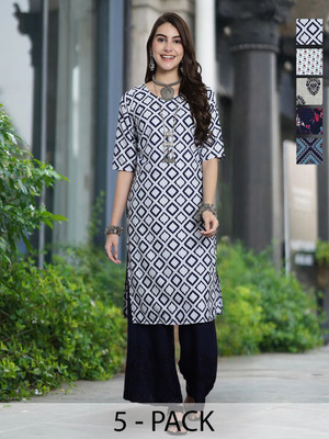 Moda Rapido Women Printed A-line Kurta(Multicolor)