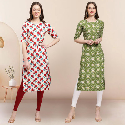 1 Stop Fashion Women Printed A-line Kurta(Multicolor)