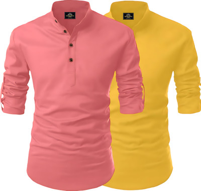 Kavyangle Creation Men Printed Straight Kurta(Multicolor)