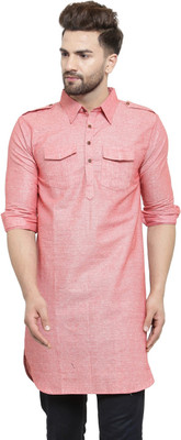 Enchanted Drapes Men Solid Pathani Kurta(Multicolor)